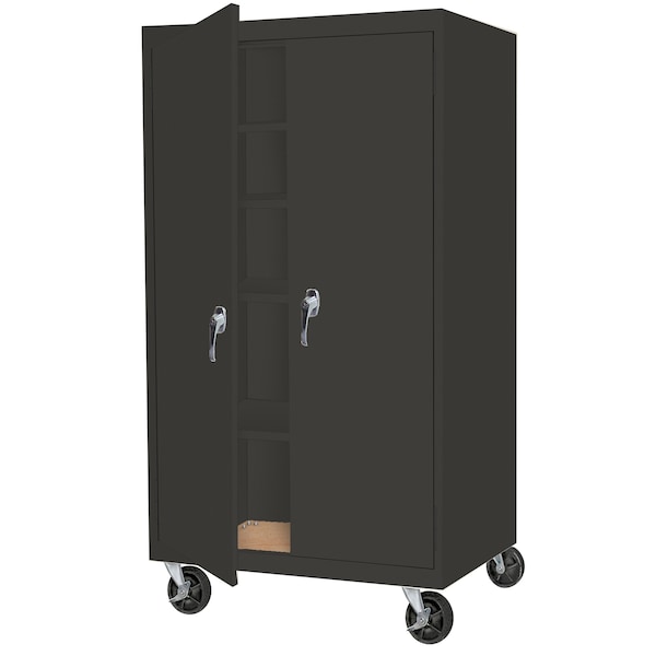 24 Storage Cabinet, 72" H, 36" W, 24 in D, Charcoal, 4 Shelves